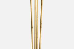 Swedish Designer Floor Lamp with Brass and Fabric Sweden 1940s - 4775980