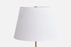 Swedish Designer Floor Lamp with Brass and Fabric Sweden 1940s - 4777429