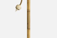 Swedish Designer Floor Lamp with Brass and Fabric Sweden 1940s - 4777431