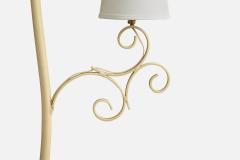 Swedish Designer Floor Lamp with Iron and Fabric Sweden 1940s - 4784071