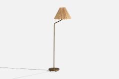 Swedish Designer Floor Lamps with Brass and Fabric Sweden 1950s - 4778304