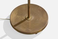 Swedish Designer Floor Lamps with Brass and Fabric Sweden 1950s - 4778308