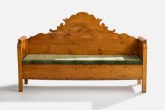 Swedish Designer Sofa with Pine and Velvet Sweden 1900s - 4777273