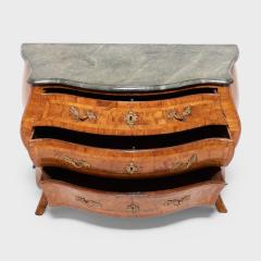 Swedish Rococo Parquetry Bombe Commode - 4258637