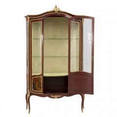 Three Door Mahogany Display Cabinet With Painted Panels And Gilt Bronze Mounts - 4780932