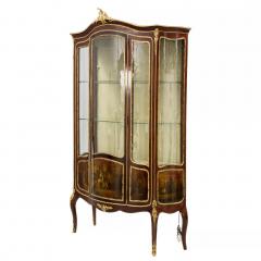 Three Door Mahogany Display Cabinet With Painted Panels And Gilt Bronze Mounts - 4780933
