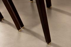 Three Rosewood Nesting Tables with Removable Tray Brass Sabots Brazil 1960s - 4802164