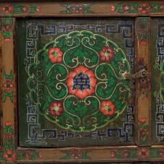 Tibetan Green Red Poppy Cabinet - 4181426