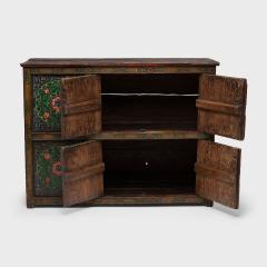 Tibetan Green Red Poppy Cabinet - 4181427