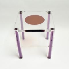 Tom Ford Pair of Lucite Tables with Purple Inclusions - 2222005