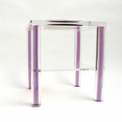 Tom Ford Pair of Lucite Tables with Purple Inclusions - 2222006