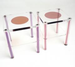 Tom Ford Pair of Lucite Tables with Purple Inclusions - 2222009