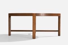 Tommi Parzinger Tommi Parzinger Coffee Table with Walnut and Travertine USA 1950s - 4772182