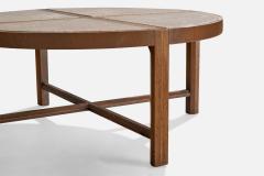 Tommi Parzinger Tommi Parzinger Coffee Table with Walnut and Travertine USA 1950s - 4772183