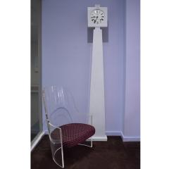 Tommi Parzinger Tommi Parzinger Rare Standing Clock in Pale Gray Lacquer 1950s signed  - 2919213