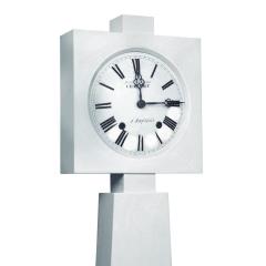 Tommi Parzinger Tommi Parzinger Rare Standing Clock in Pale Gray Lacquer 1950s signed  - 2919216