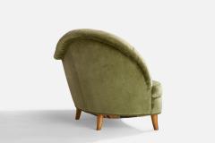 Tor Wolfenstein Tor Wolfenstein Sofa with Velvet and Wood Sweden 1940s - 4772199