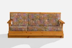 Tra Inn Sofa with Pine and Fabric Sweden 1970s - 4772217