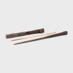Traveling Chopstick Set with Repouss Fittings - 4165352