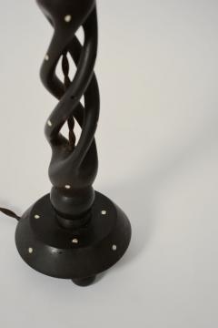 Turned wood twist lamp 1960s  - 4539867