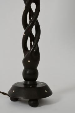 Turned wood twist lamp 1960s  - 4539868