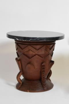 Two large African carved wooden side tables 1960s  - 4539241