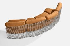 Verner Panton Verner Panton Sectional Sofa with Metal and Fabric Denmark 1970s - 4772266