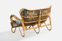 Viggo Boesen Sofa with Bamboo Rattan and Fabric Denmark 1950s - 4772275