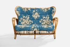 Viggo Boesen Sofa with Bamboo Rattan and Fabric Denmark 1950s - 4772276