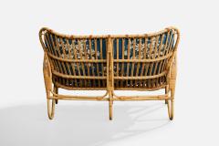 Viggo Boesen Sofa with Bamboo Rattan and Fabric Denmark 1950s - 4772277