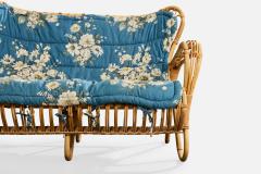 Viggo Boesen Sofa with Bamboo Rattan and Fabric Denmark 1950s - 4772279