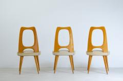 Vittorio Dassi Mobilificio Dassi Dassi Set of 6 chairs in maple and fabric upholstery  - 2769915