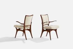 Vladimir Kagan Armchairs with Walnut Fabric USA 1960s - 4772354