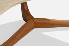Vladimir Kagan Coffee Table with Walnut and Marble USA 1950s - 4772375