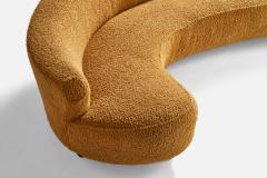 Vladimir Kagan Large Curved Sofa with Fabric and Metal USA 1950s - 4772347