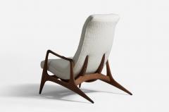 Vladimir Kagan Lounge Chair in Walnut for Kagan Dreyfuss Inc c 1950 - 4772326