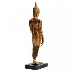 Walking Buddha Gilt Bronze Sculpture Siam Thailand 19th Century - 4781059