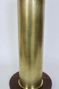Walter Von Nessen Substantial Pair Walter Von Nessen Style Brass Walnut Trench Art Table Lamps - 2928791