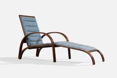 Ward Bennett Chaise Longue with Ash and Fabric USA 1980s - 4772432