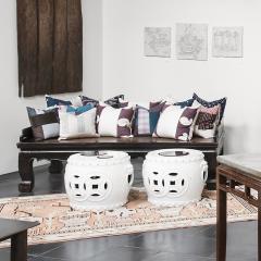 White Double Coin Garden Stool - 4181878