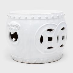 White Double Coin Garden Stool - 4181879