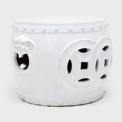 White Double Coin Garden Stool - 4182138