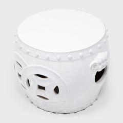 White Double Coin Garden Stool - 4182140
