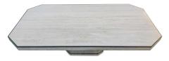 Willy Rizzo Willy Rizzo Mid Century Italian Travertine Coffee Table with Brass Inlays 1970s - 2929193