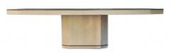 Willy Rizzo Willy Rizzo Mid Century Italian Travertine Coffee Table with Brass Inlays 1970s - 2929194