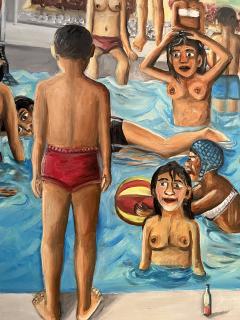 Wilson Bigaud What Are They Looking At Sexy Nude Naive Caribbean Art Swimming Pool - 2899849