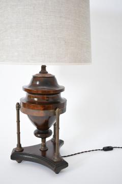 Wood and brass baluster lamp 1910s  - 4539550
