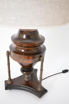 Wood and brass baluster lamp 1910s  - 4539551