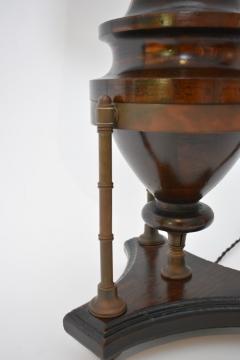 Wood and brass baluster lamp 1910s  - 4539552