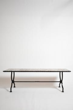 Wrought iron and marble coffee table 1940s  - 4539693